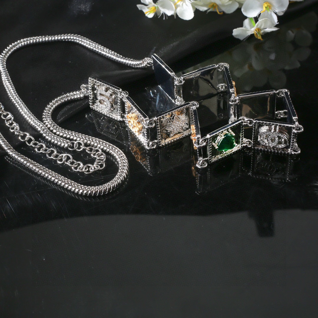 CCW051 CC metal and colorful gemstone waist chain belt - ccjewelryacc