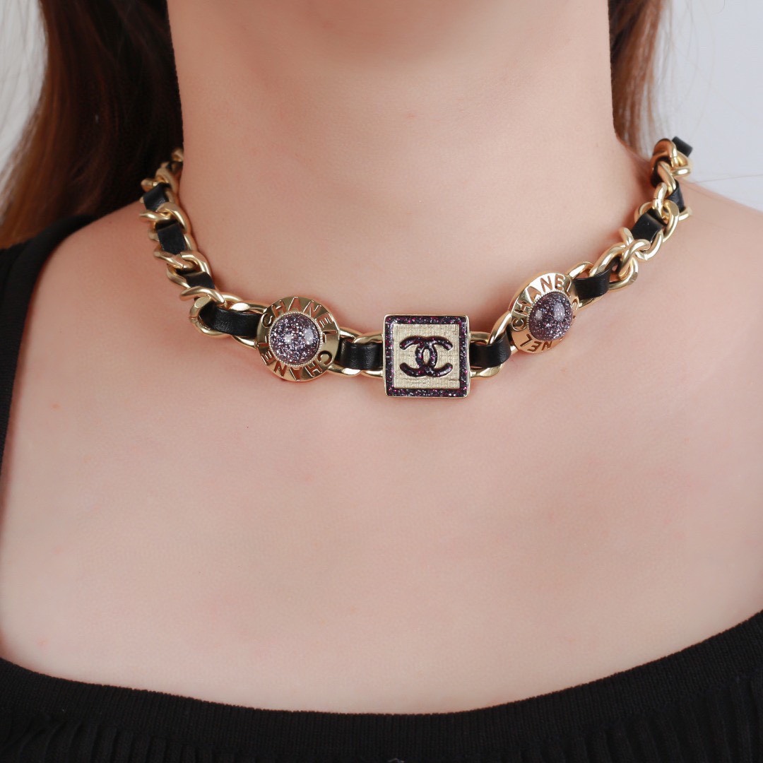 CCN471 CC logo choker necklace - ccjewelryacc