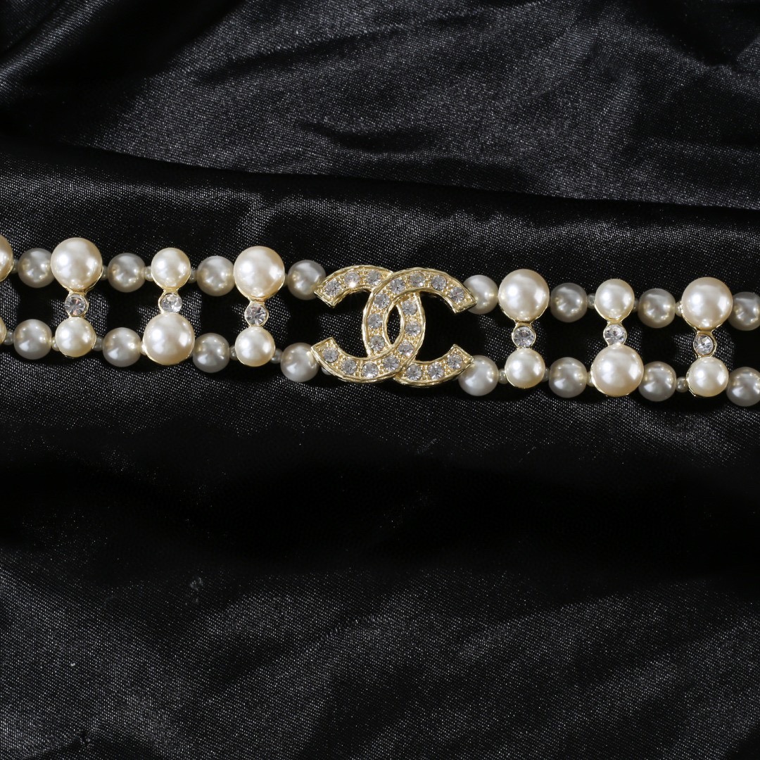 CCW052 CC pearl chain waist belt - ccjewelryacc
