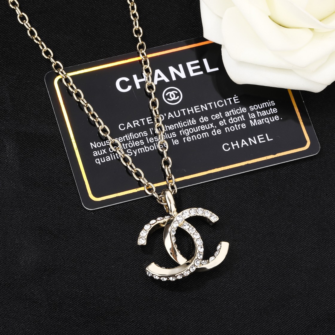 CCN164 CC logo pendant necklace - ccjewelryacc