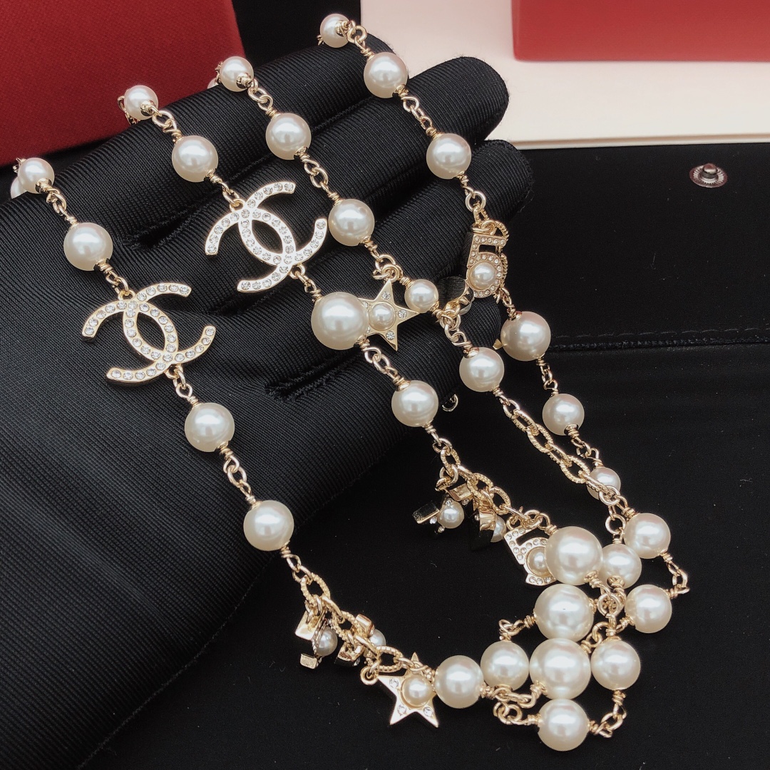 CCL062 CC long pearl Sweater necklace - ccjewelryacc