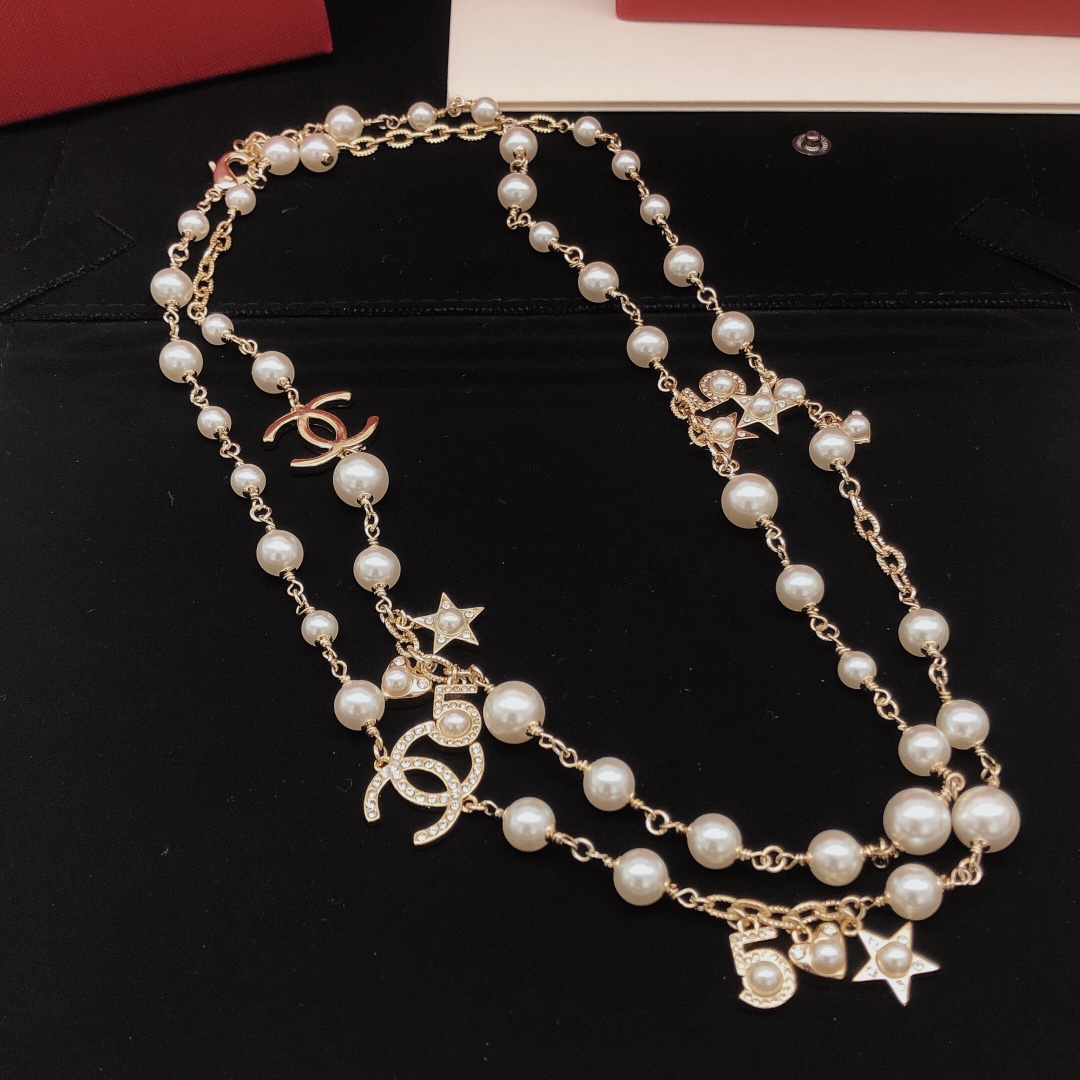 CCL062 CC long pearl Sweater necklace - ccjewelryacc