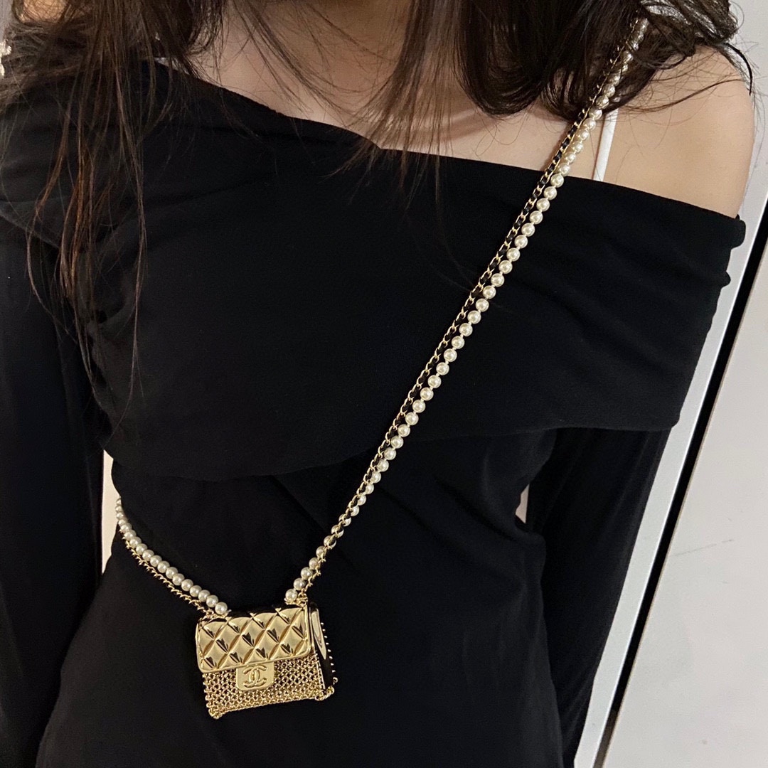 CCN464 CC bag long Necklace - ccjewelryacc