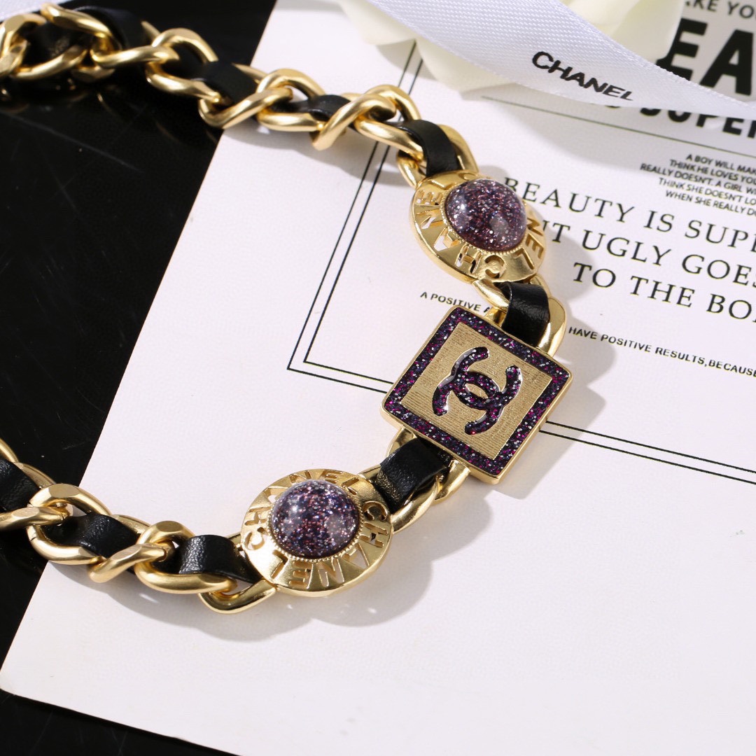 CCN471 CC logo choker necklace - ccjewelryacc