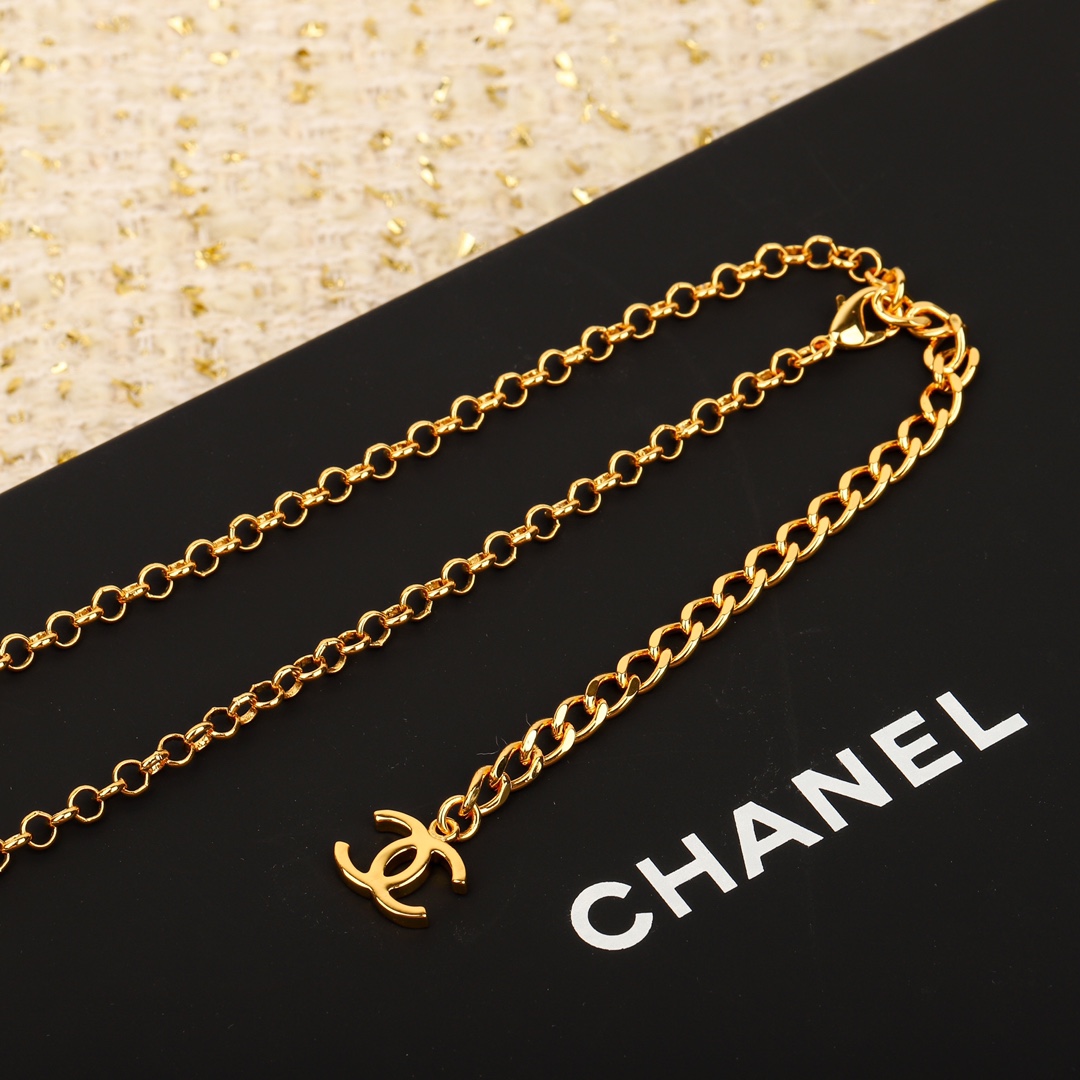 CCW061 CC metal pearl chain cc logo waist chain belt - ccjewelryacc