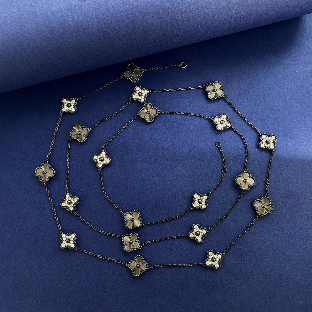 VCN010 VCA Alhambra long necklace Black 20 motifs - ccjewelryacc