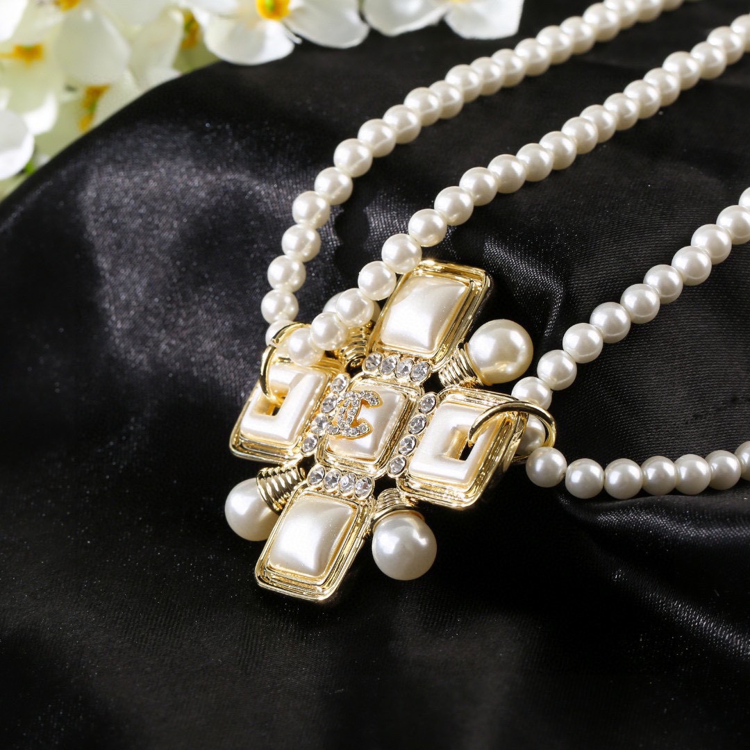 CCW065 Full pearl cc waist chain belt - ccjewelryacc