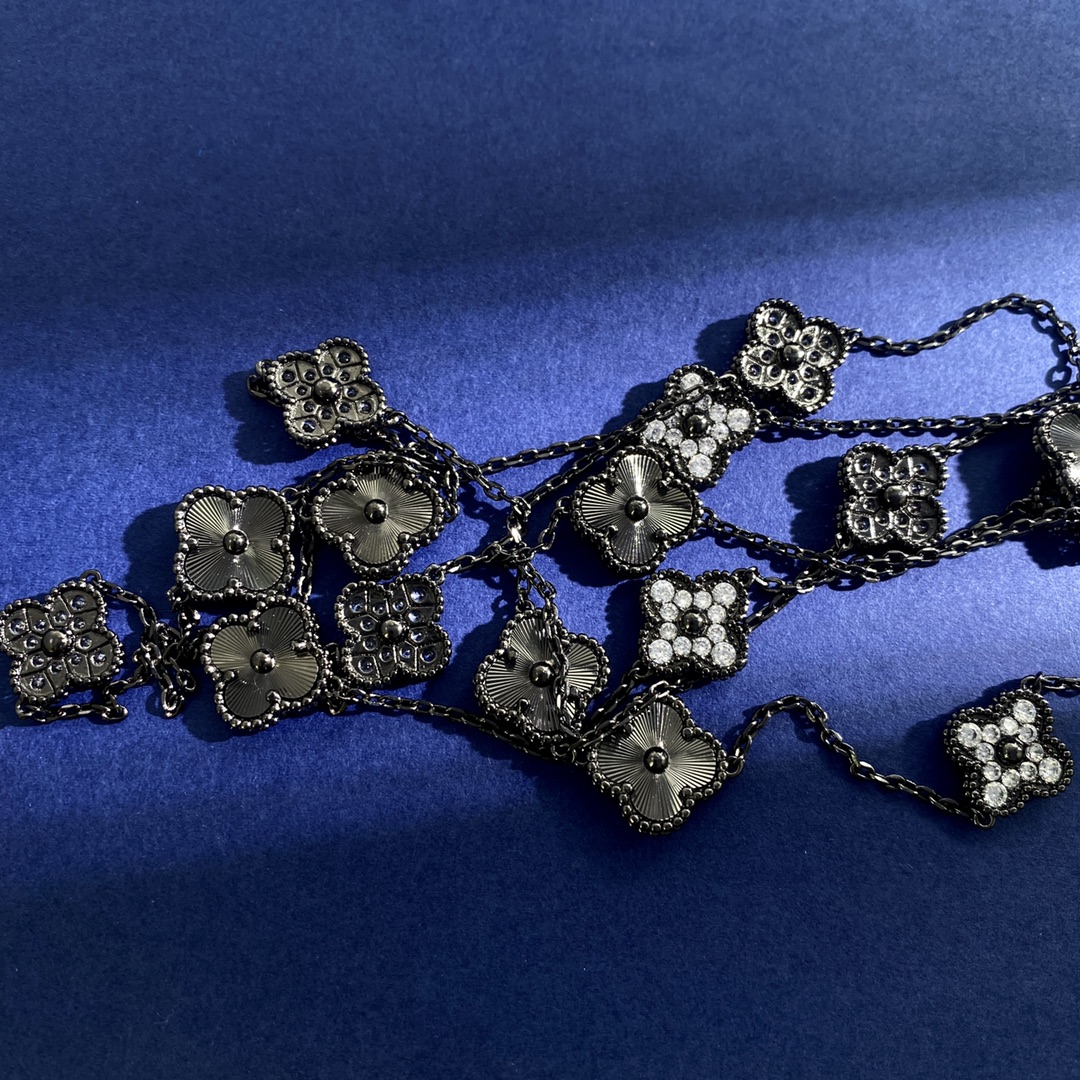 VCN010 VCA Alhambra long necklace Black 20 motifs - ccjewelryacc