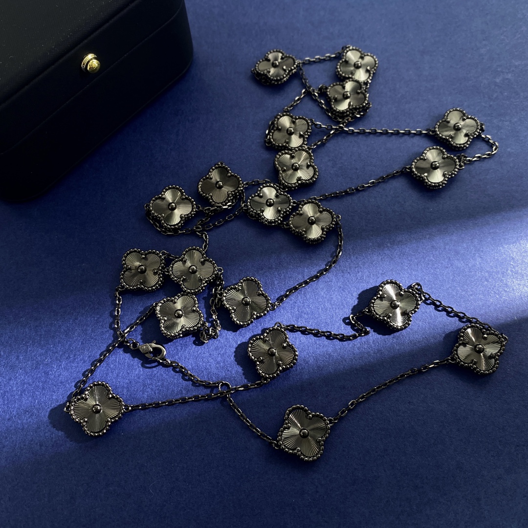 VCN010 VCA Alhambra long necklace Black 20 motifs - ccjewelryacc