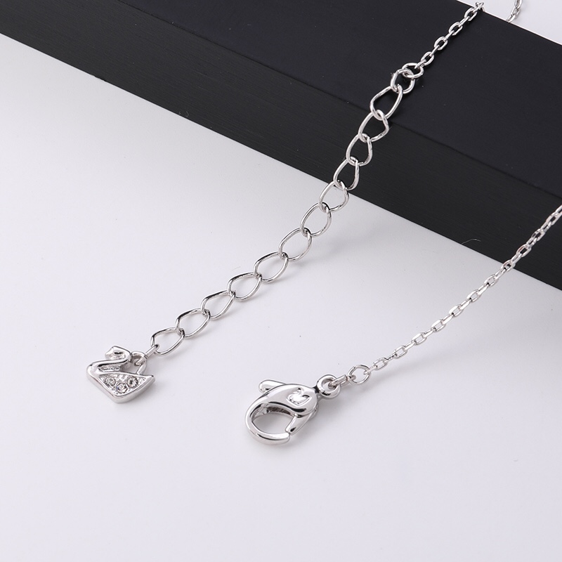 SVN002 Swarovski iconic swan pendant necklace Black - ccjewelryacc