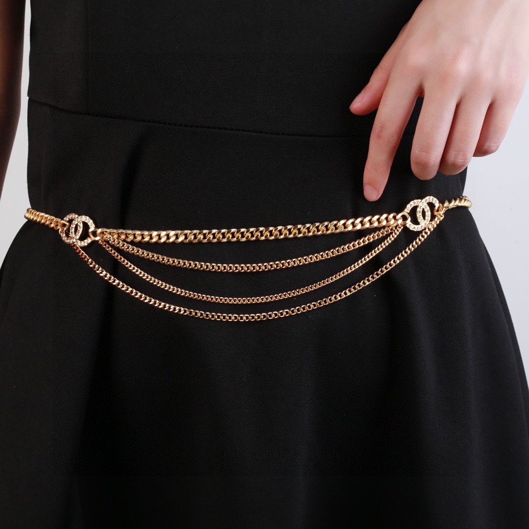 CCW068 Metal cc logo waist chain belt - ccjewelryacc