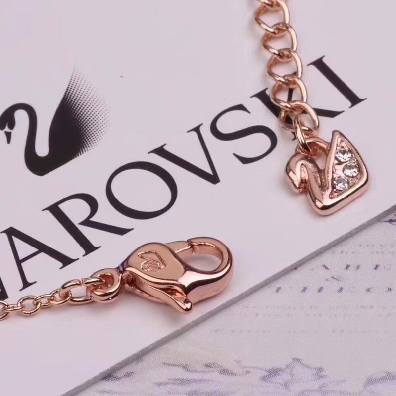 SVN002 Swarovski iconic swan pendant necklace Black - ccjewelryacc