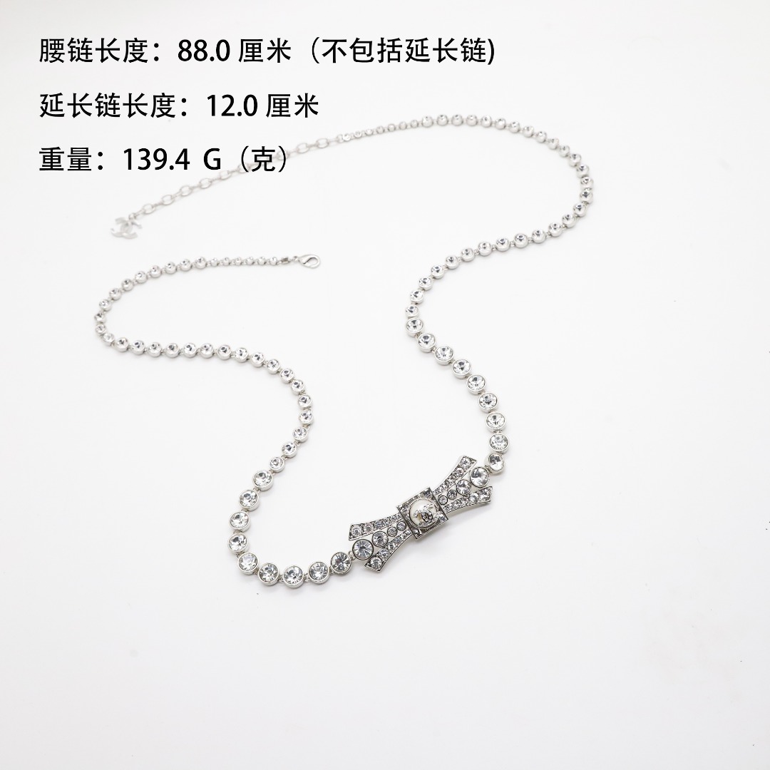 CCW036 Full Crystal bowknot CC Waist chain - ccjewelryacc