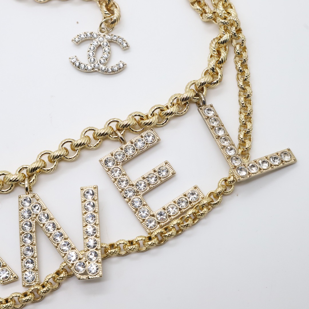 CCW032 Full rhinestone letters Waist chain belt - ccfashionjewelry