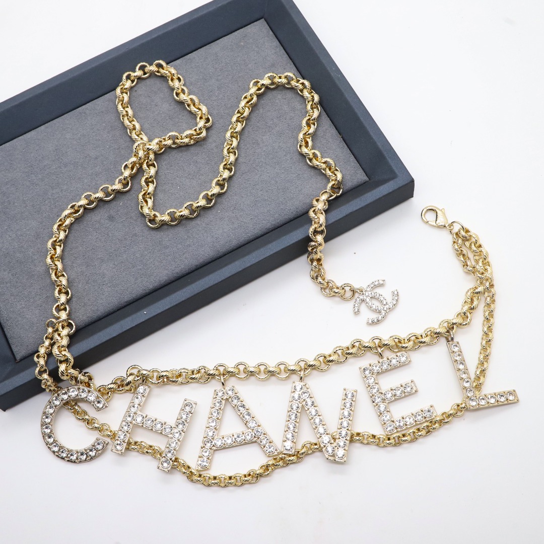 CCW032 Full rhinestone letters Waist chain belt - ccjewelryacc