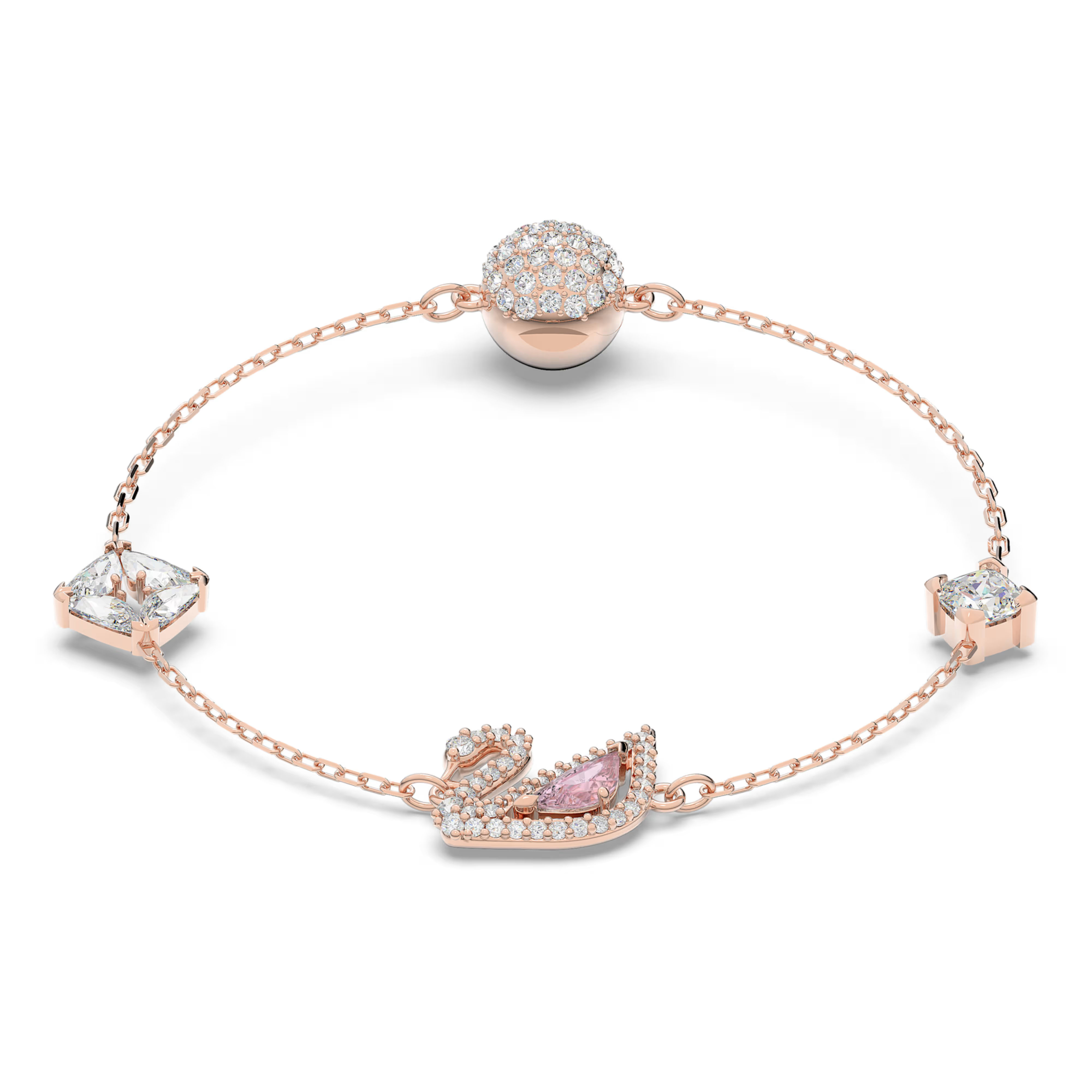 SVS002 Swarovski pink Swan bracelet magnetic buckle - ccjewelryacc
