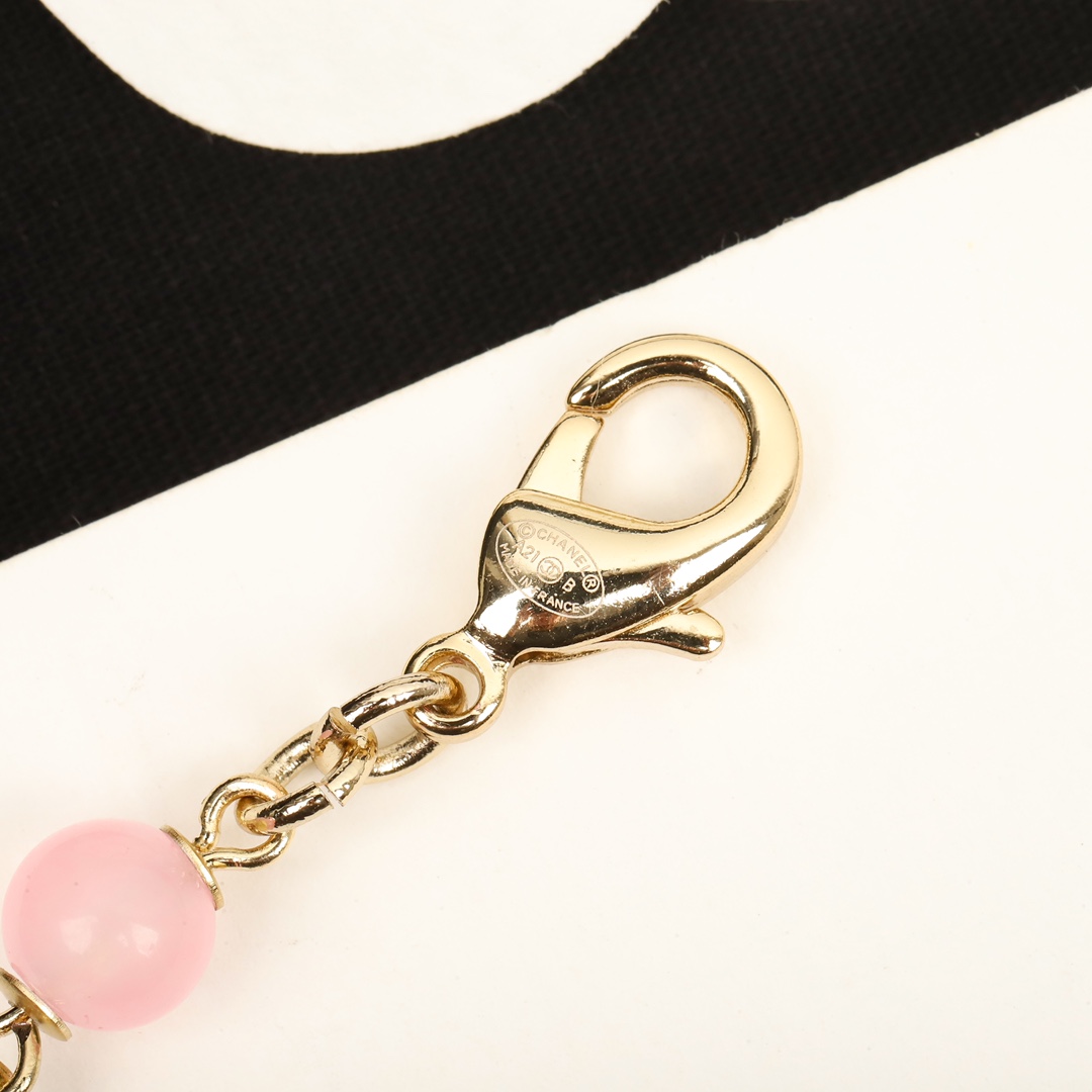 CCW029 Pink pearl heart CC Waist chain Sweater chain - ccjewelryacc