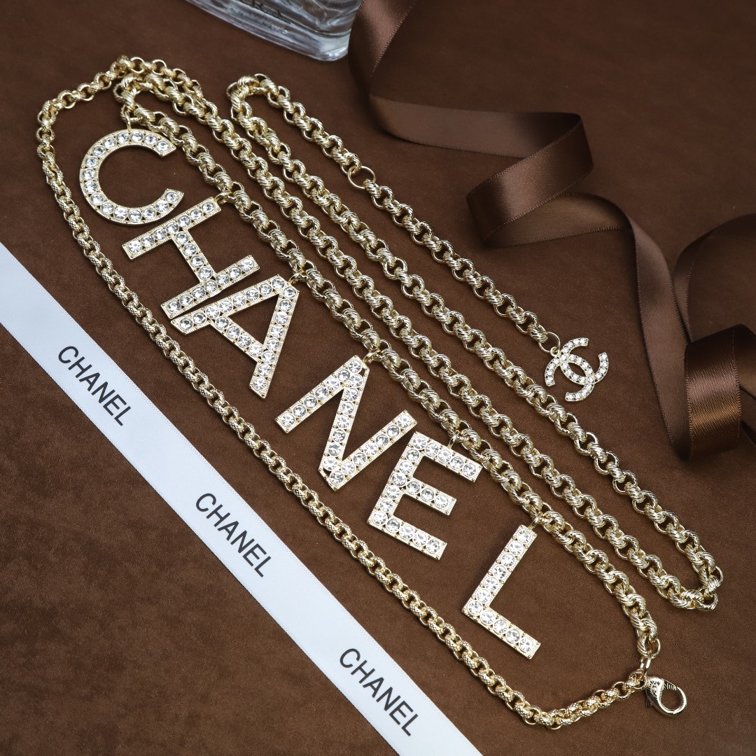 CCW032 Full rhinestone letters Waist chain belt - ccjewelryacc