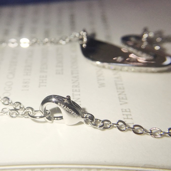 SVN007 Swarovski crystal swan pendant necklace - ccjewelryacc