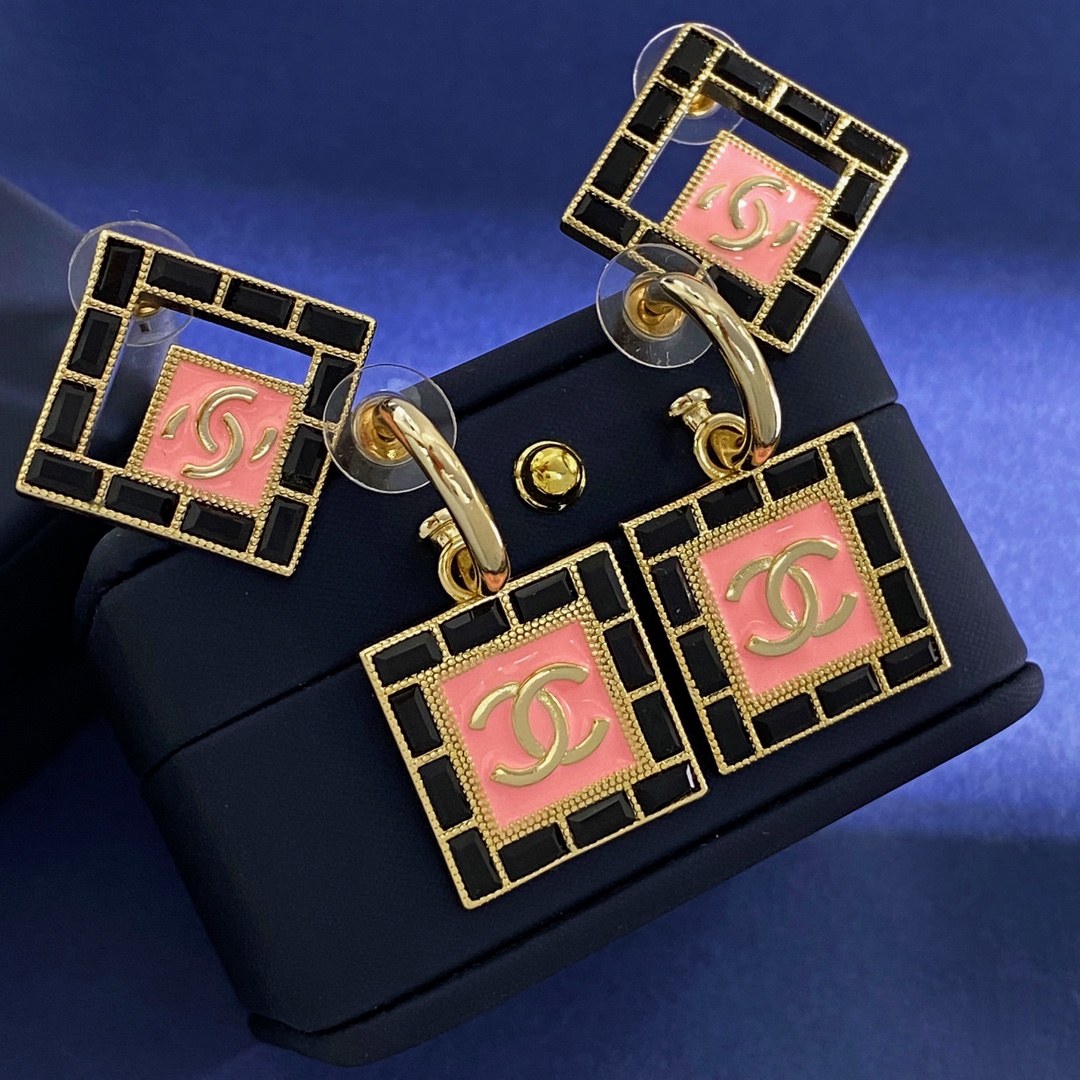 CCE146 Square CC logo earring - ccjewelryacc