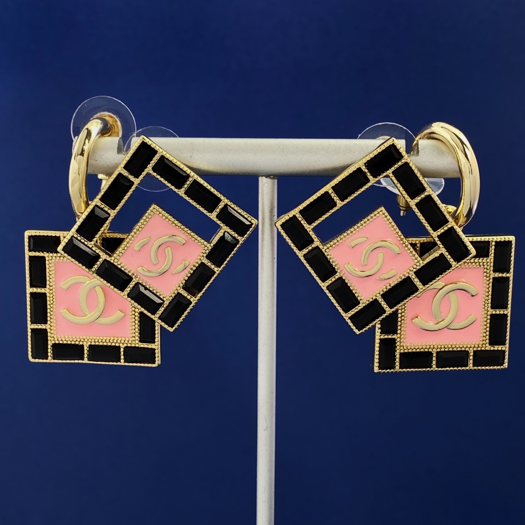 CCE146 Square CC logo earring - ccjewelryacc