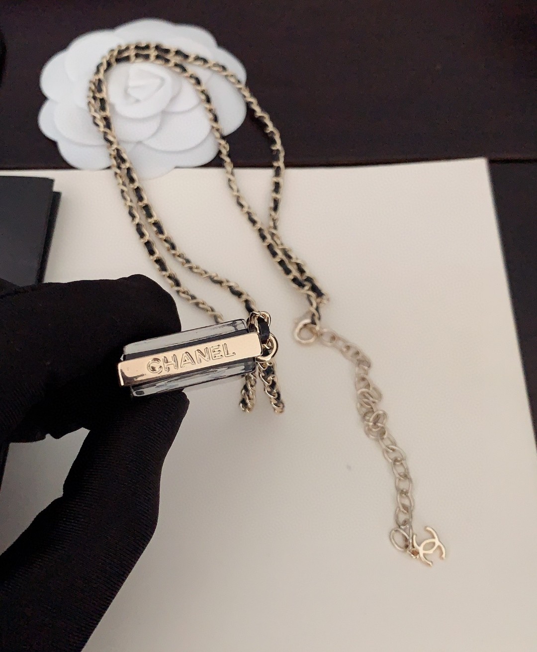 CCN439 24A enamel Square CC logo pendant necklace earrings - ccjewelryacc