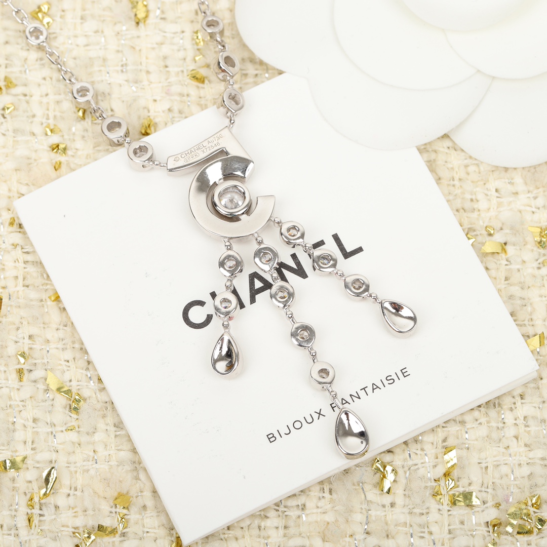 CCNS003 S925 Sterling silver diamond Eternal No 5 NECKLACE - ccjewelryacc