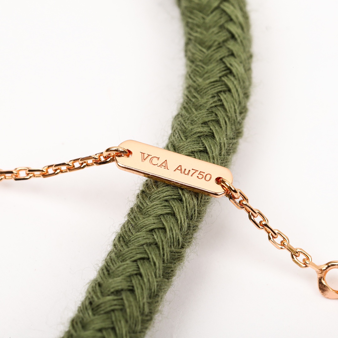 VCNS003 18k white gold/rose gold VCA diamond Fleurette necklace and stud earrings - ccjewelryacc