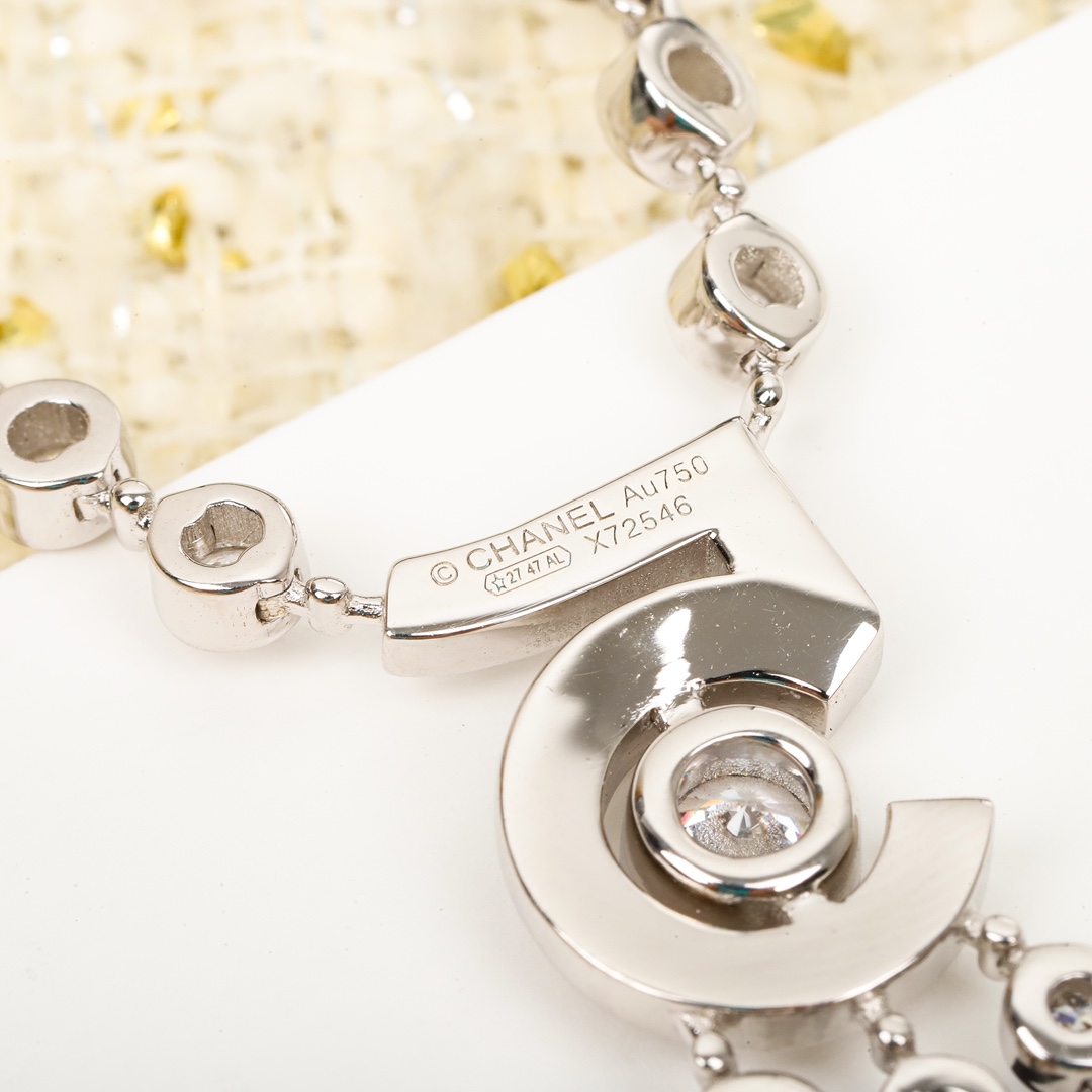 CCNS003 S925 Sterling silver diamond Eternal No 5 NECKLACE - ccjewelryacc