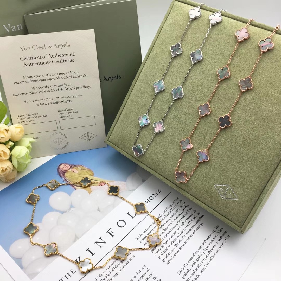 VCN075 Vintage Alhambra necklace 10 motifs - ccjewelryacc