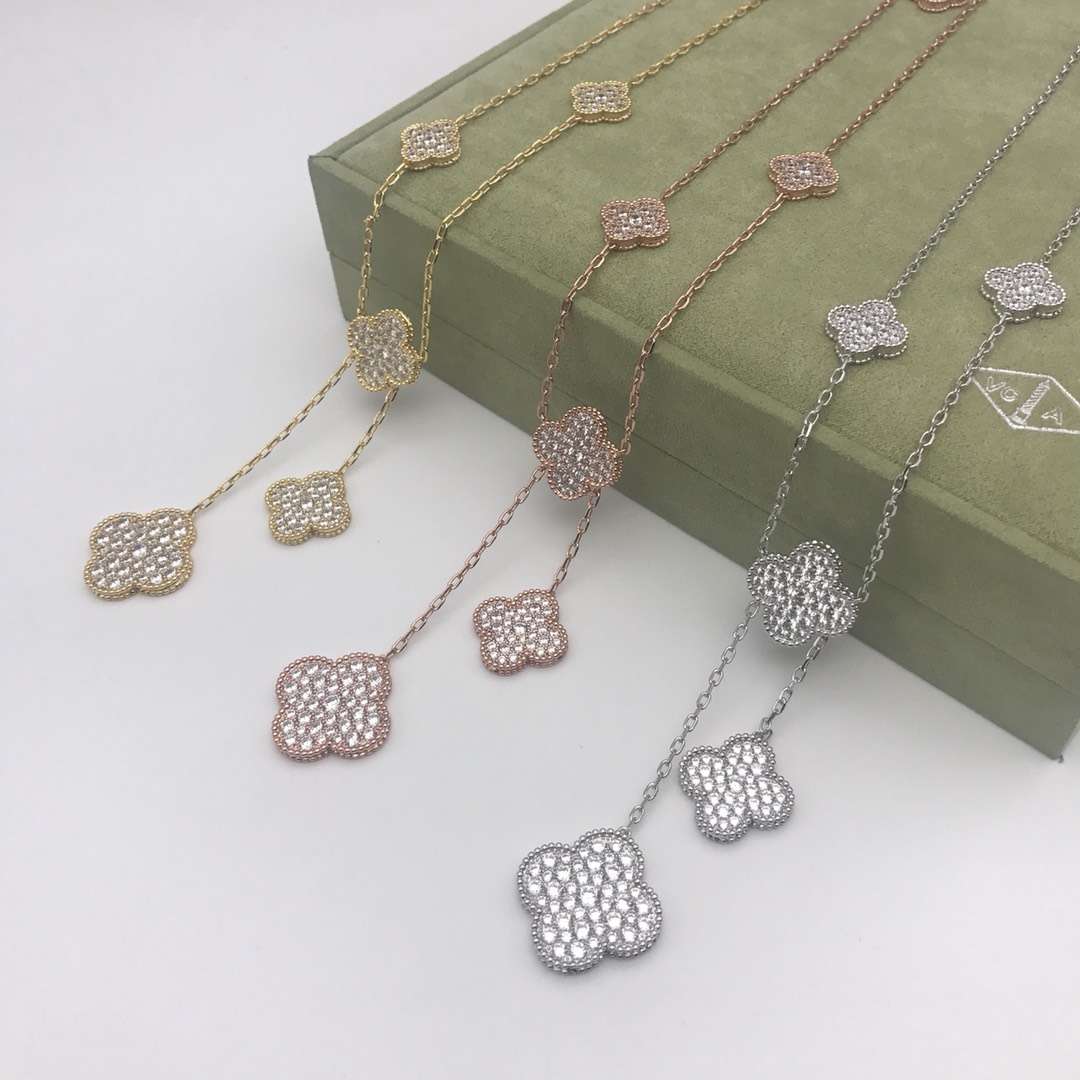 VCN042 VCA 6 motif Full diamond magic alhambra necklace - ccjewelryacc