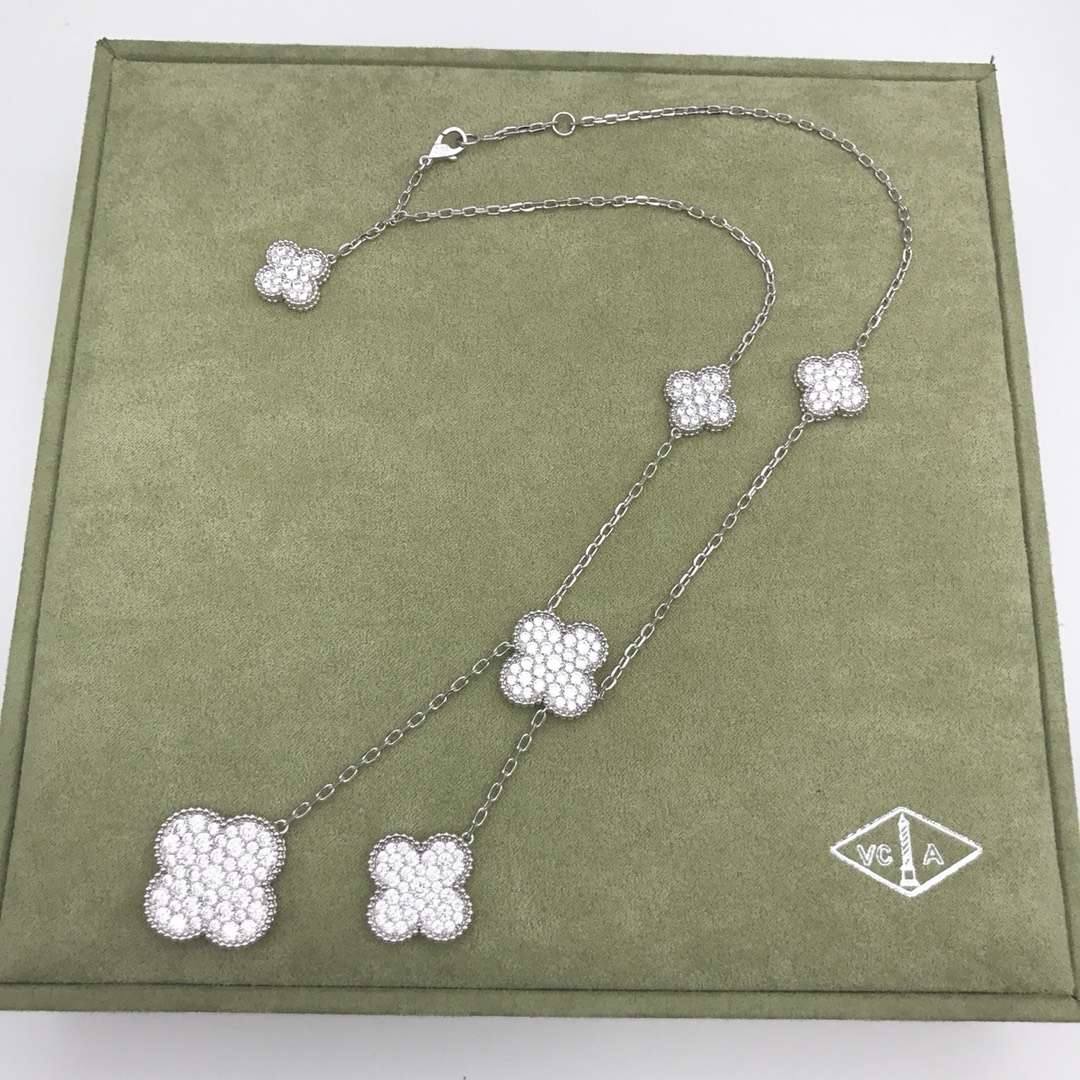 VCN042 VCA 6 motif Full diamond magic alhambra necklace - ccjewelryacc