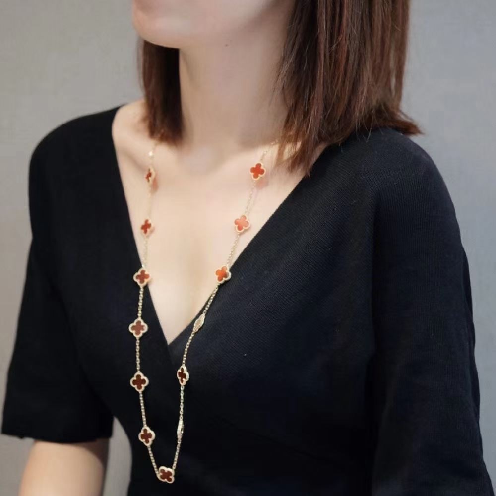VCN069 VCA 20 motif long necklace - ccjewelryacc