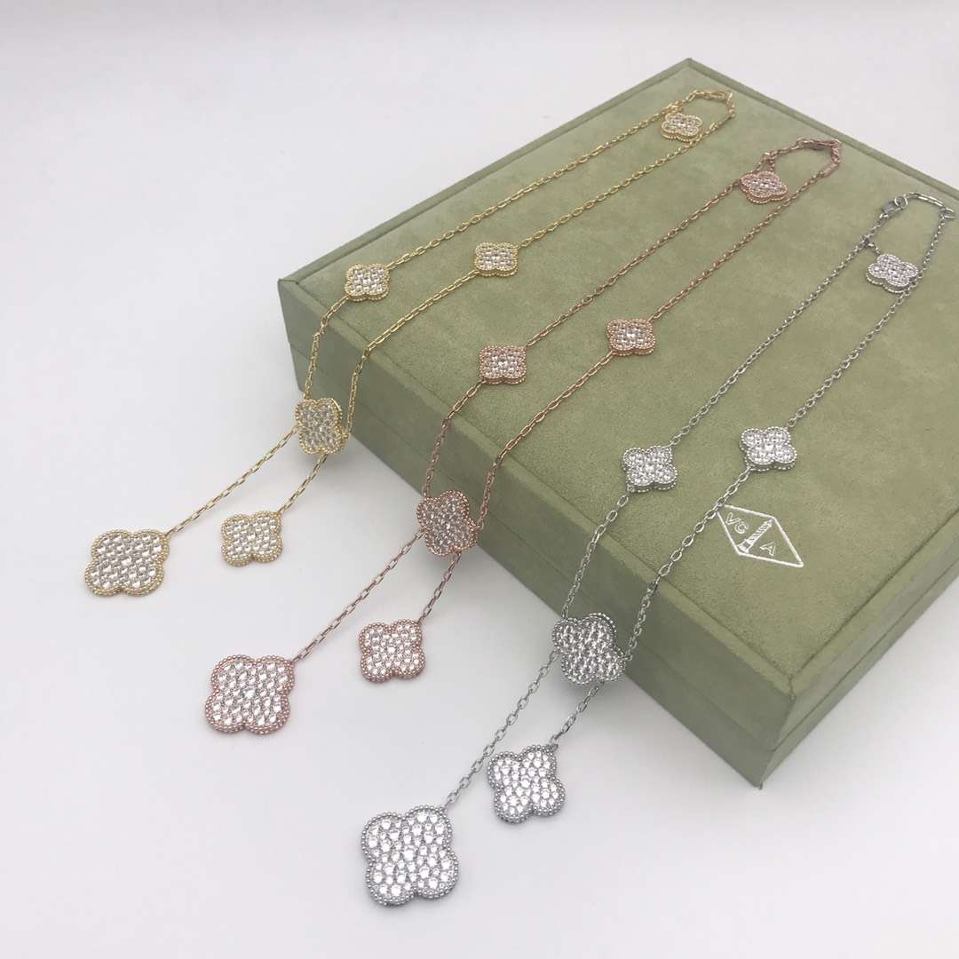 VCN042 VCA 6 motif Full diamond magic alhambra necklace - ccjewelryacc