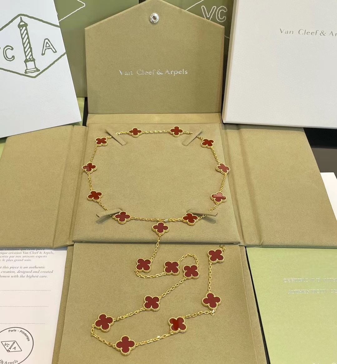 VCN069 VCA 20 motif long necklace - ccjewelryacc