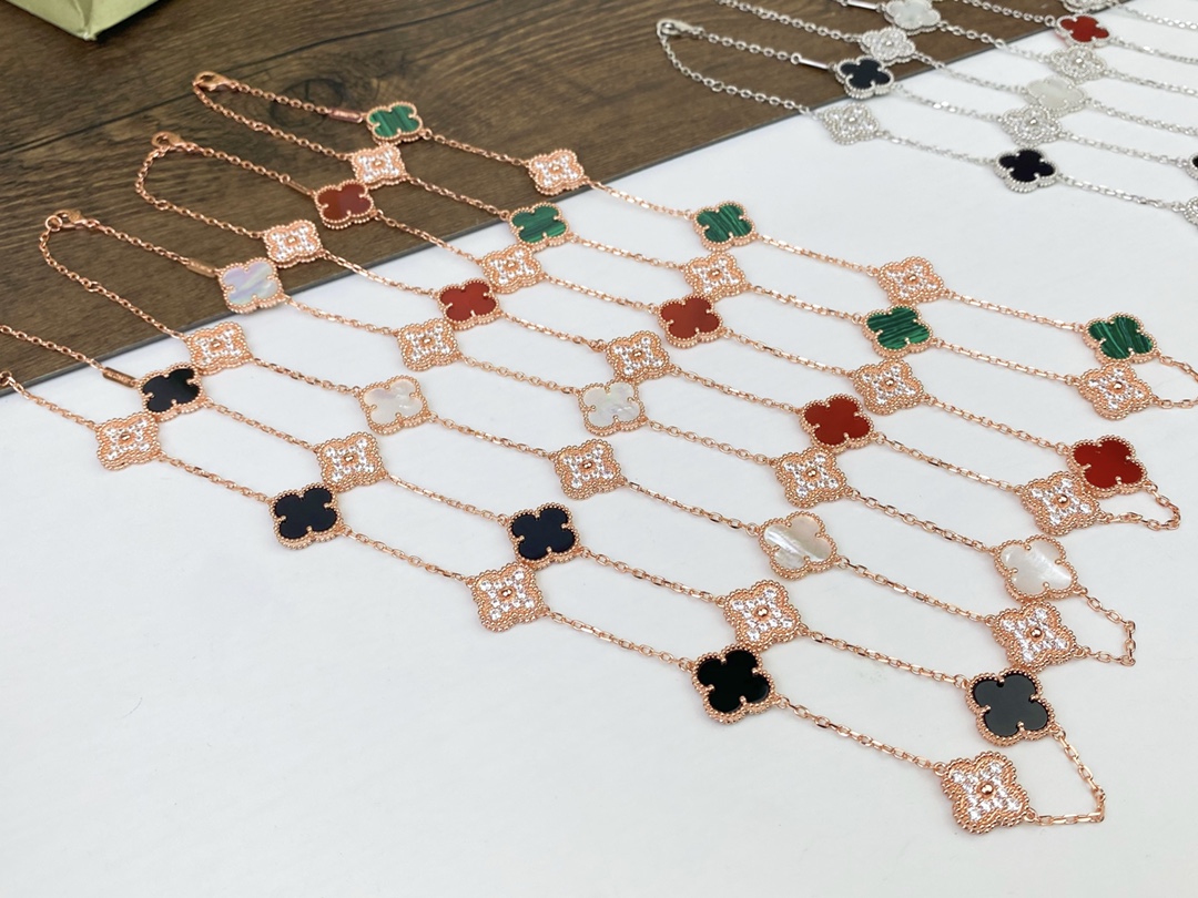 VCN064 10 Motif vca alhambra necklace with Diamond - ccjewelryacc