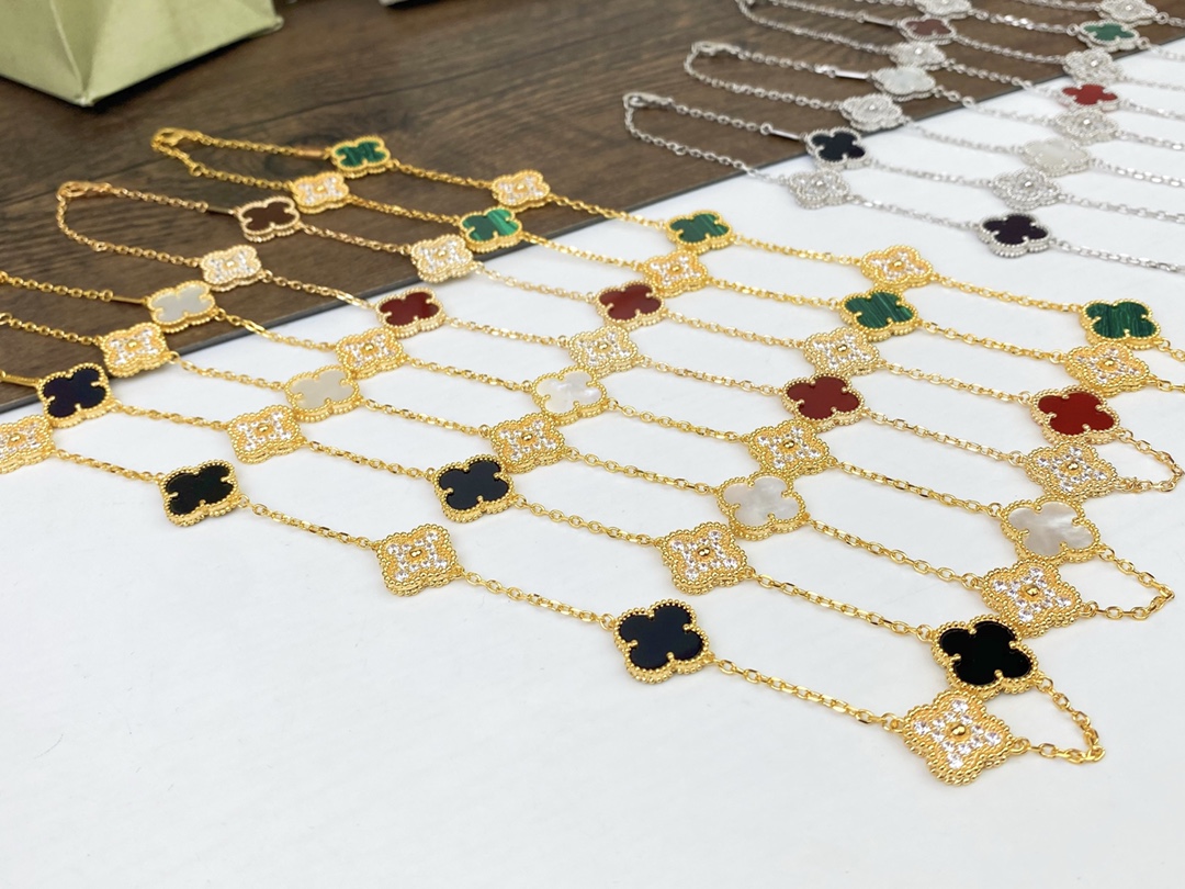 VCN064 10 Motif vca alhambra necklace with Diamond - ccjewelryacc