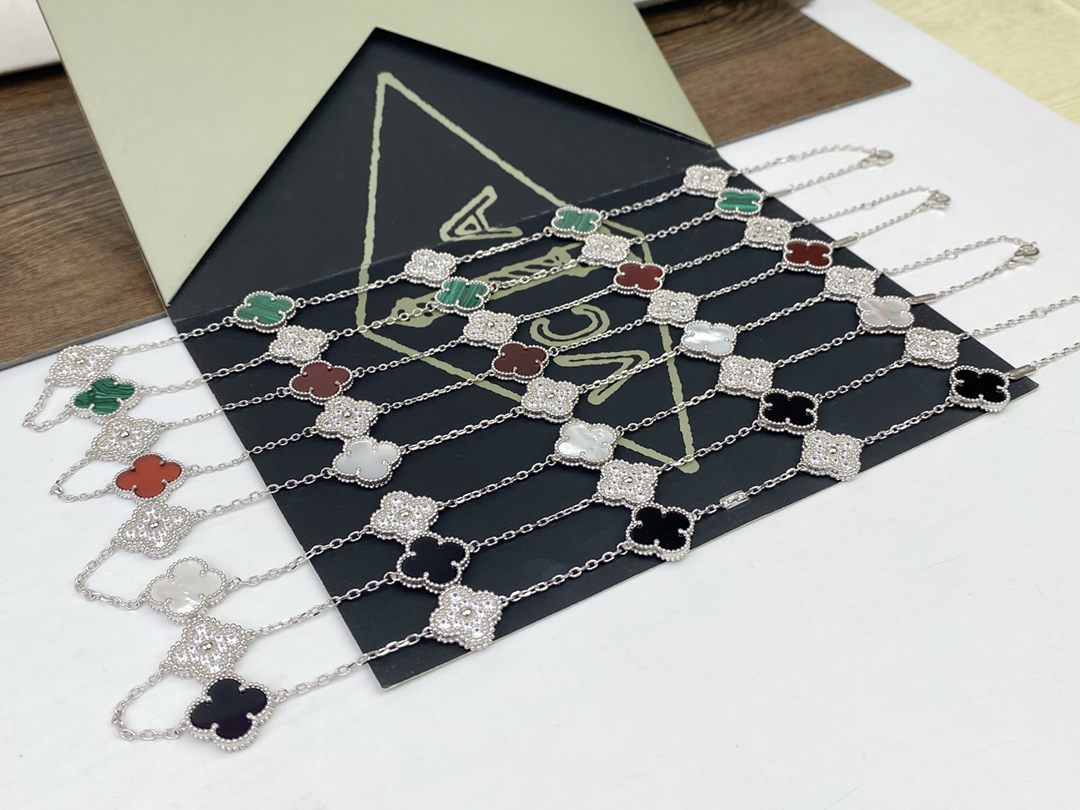 VCN064 10 Motif vca alhambra necklace with Diamond - ccjewelryacc