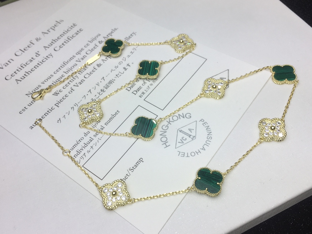 VCN064 10 Motif vca alhambra necklace with Diamond - ccjewelryacc