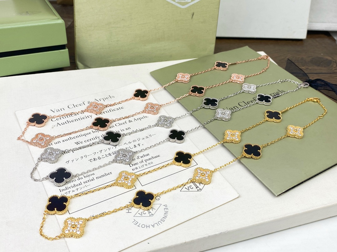 VCN064 10 Motif vca alhambra necklace with Diamond - ccjewelryacc