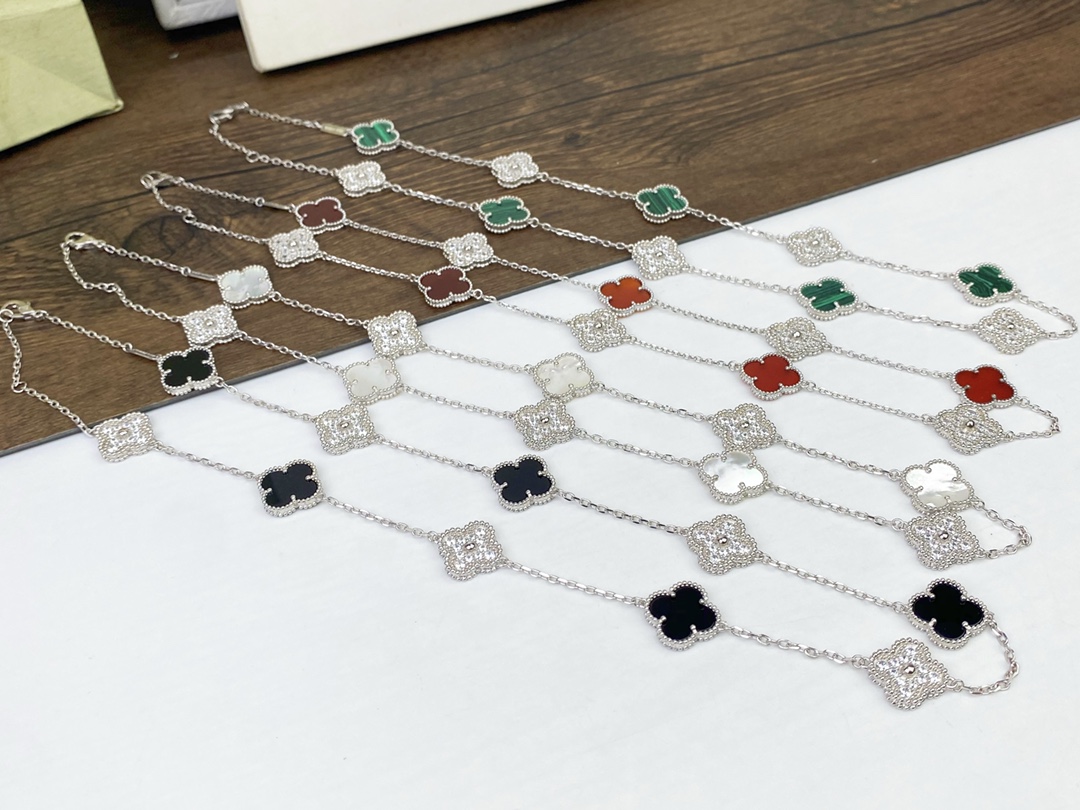VCN064 10 Motif vca alhambra necklace with Diamond - ccjewelryacc