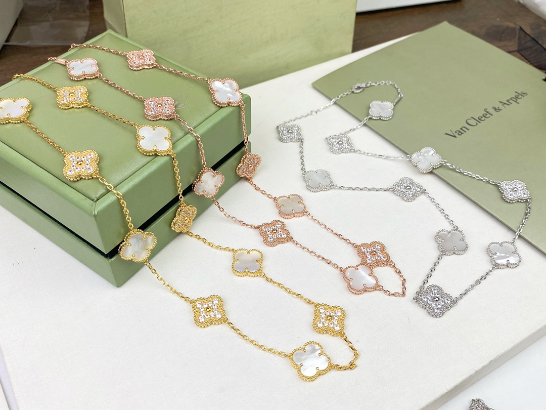 VCN064 10 Motif vca alhambra necklace with Diamond - ccjewelryacc