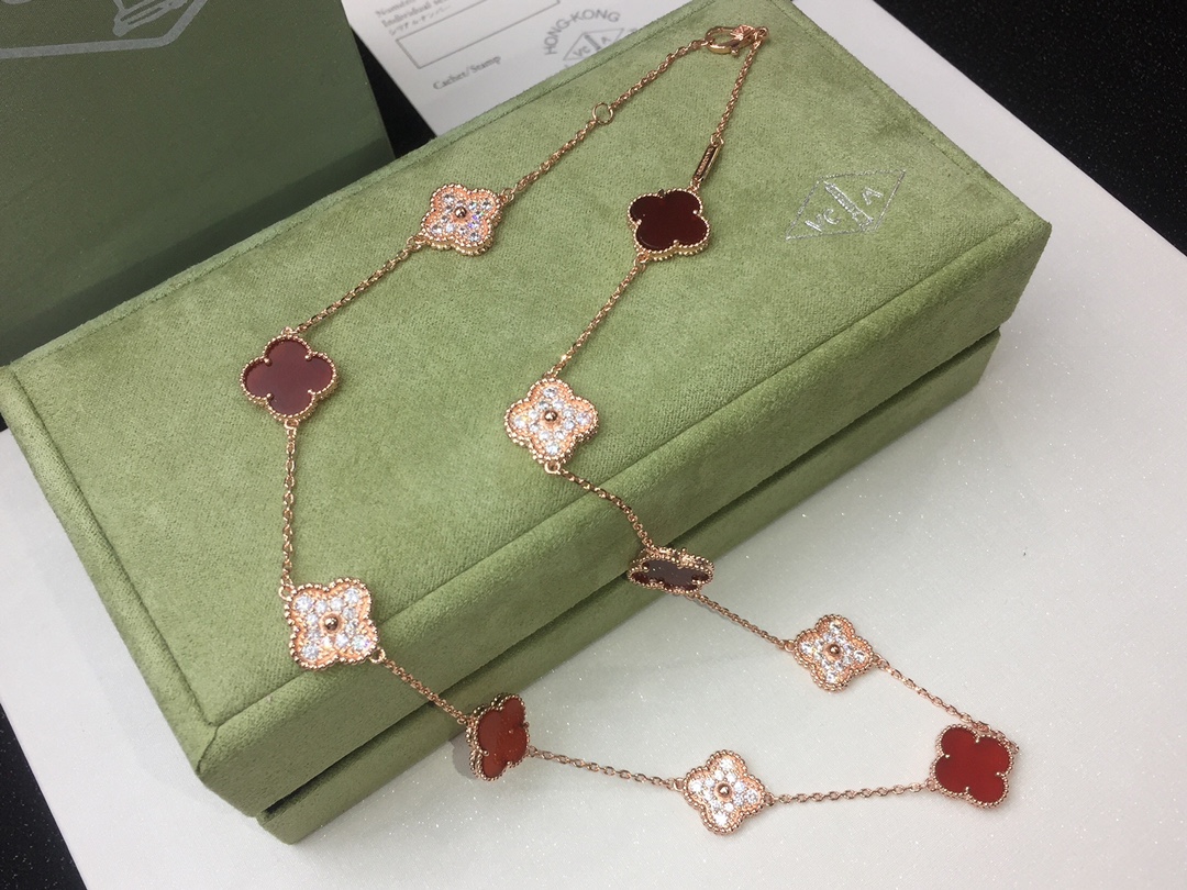 VCN064 10 Motif vca alhambra necklace with Diamond - ccjewelryacc