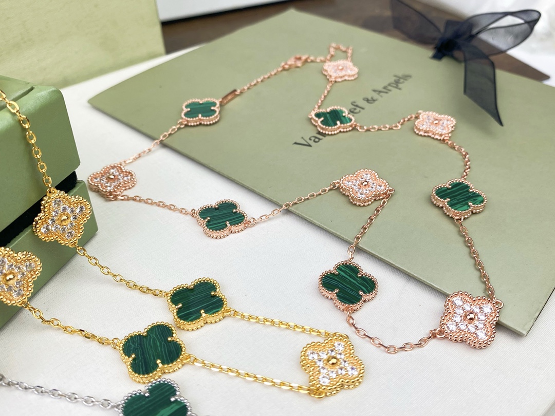 VCN064 10 Motif vca alhambra necklace with Diamond - ccjewelryacc