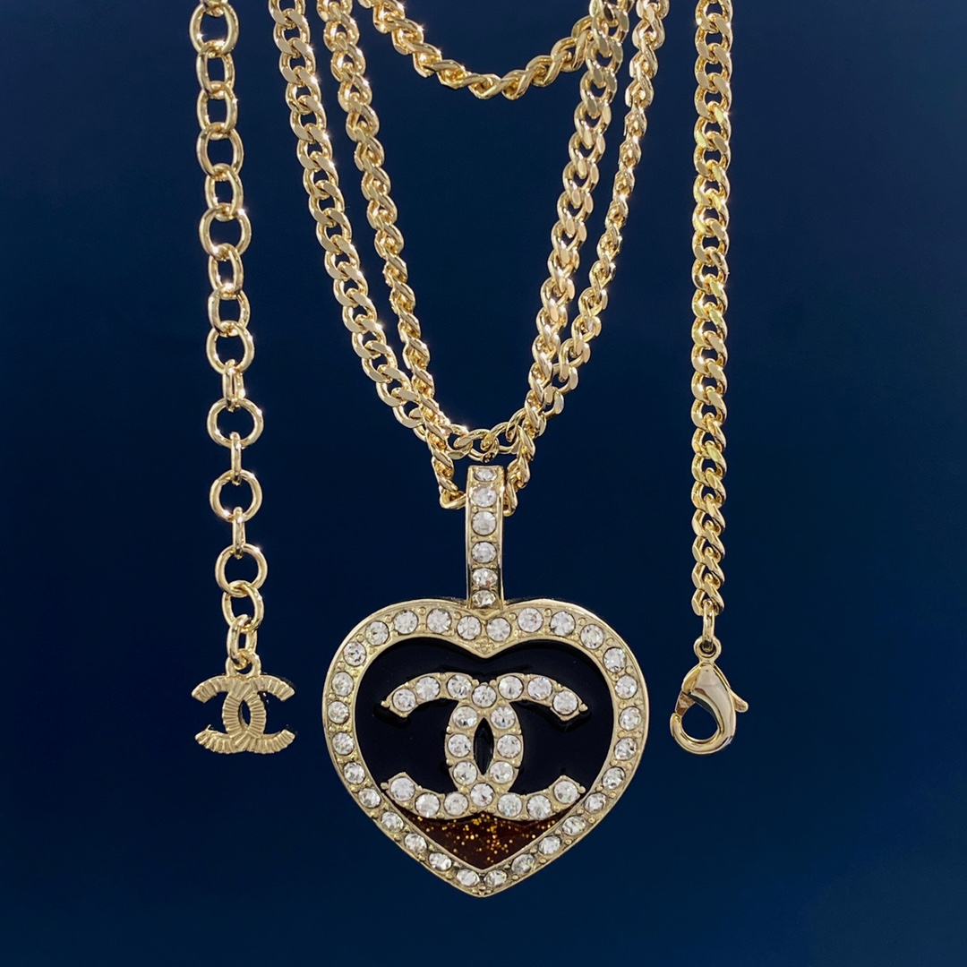 CCN077 CC Heart pendant Necklace - ccjewelryacc