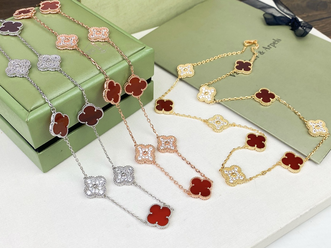 VCN064 10 Motif vca alhambra necklace with Diamond - ccjewelryacc