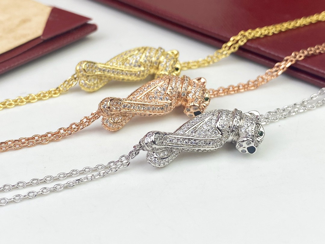 CTSV014 V-Gold full diamond leopard bracelet Chain - ccfashionjewelry
