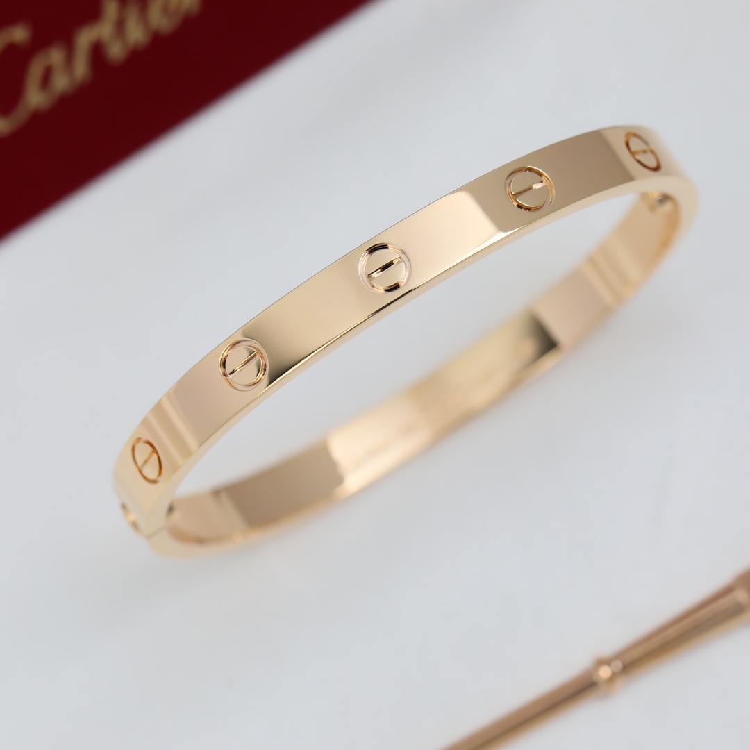 CTSV004  18k Gold LOVE bracelet, classic model 6.1MM - ccjewelryacc