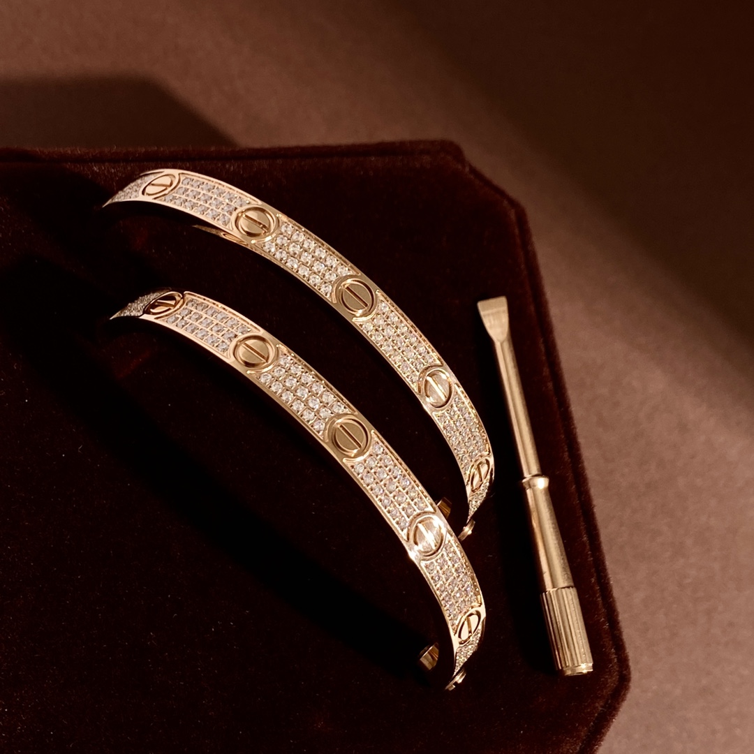 CTS002 Diamond Love bangle bracelet 6mm - ccjewelryacc