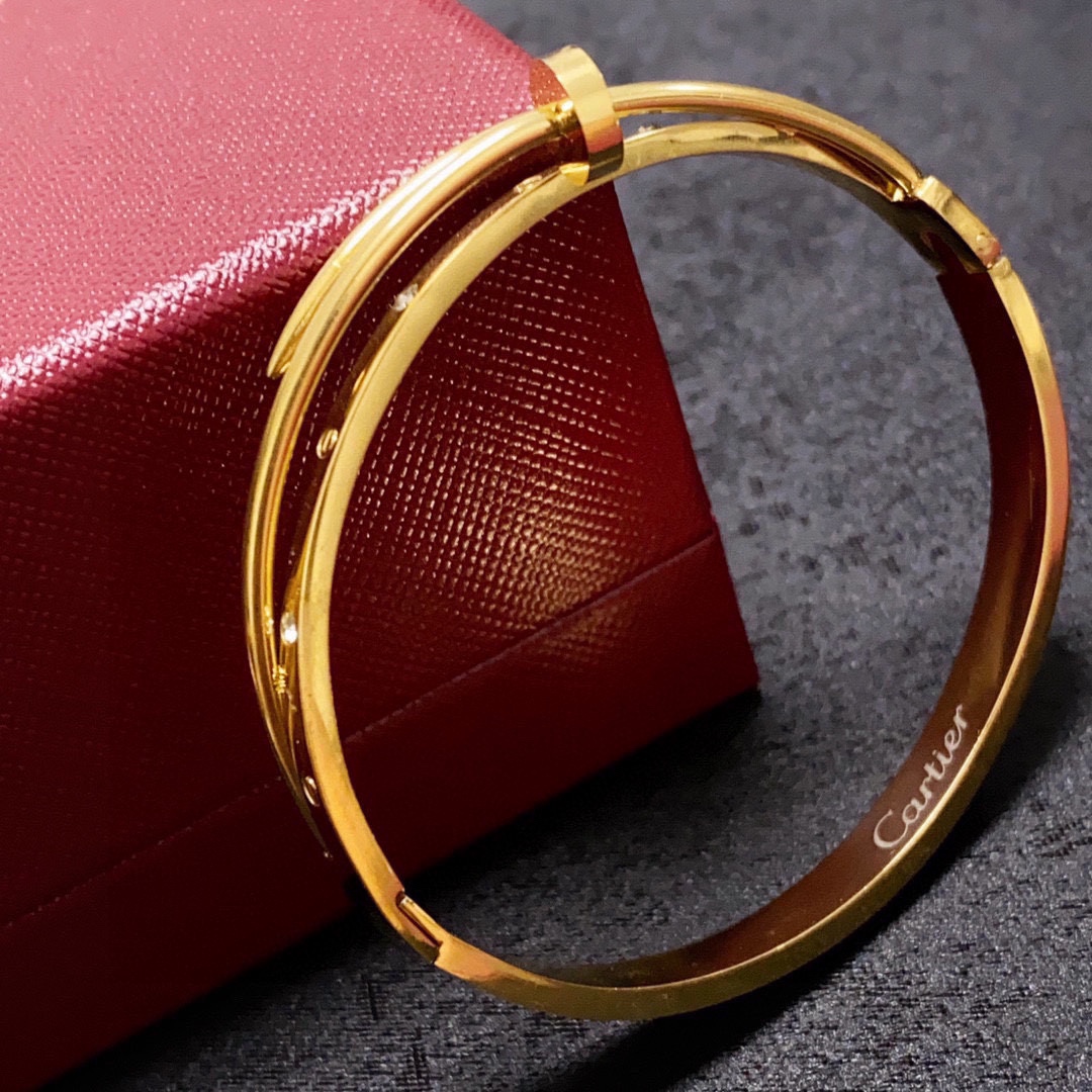 CTS022 Nail bangle bracelet with diamond - ccjewelryacc